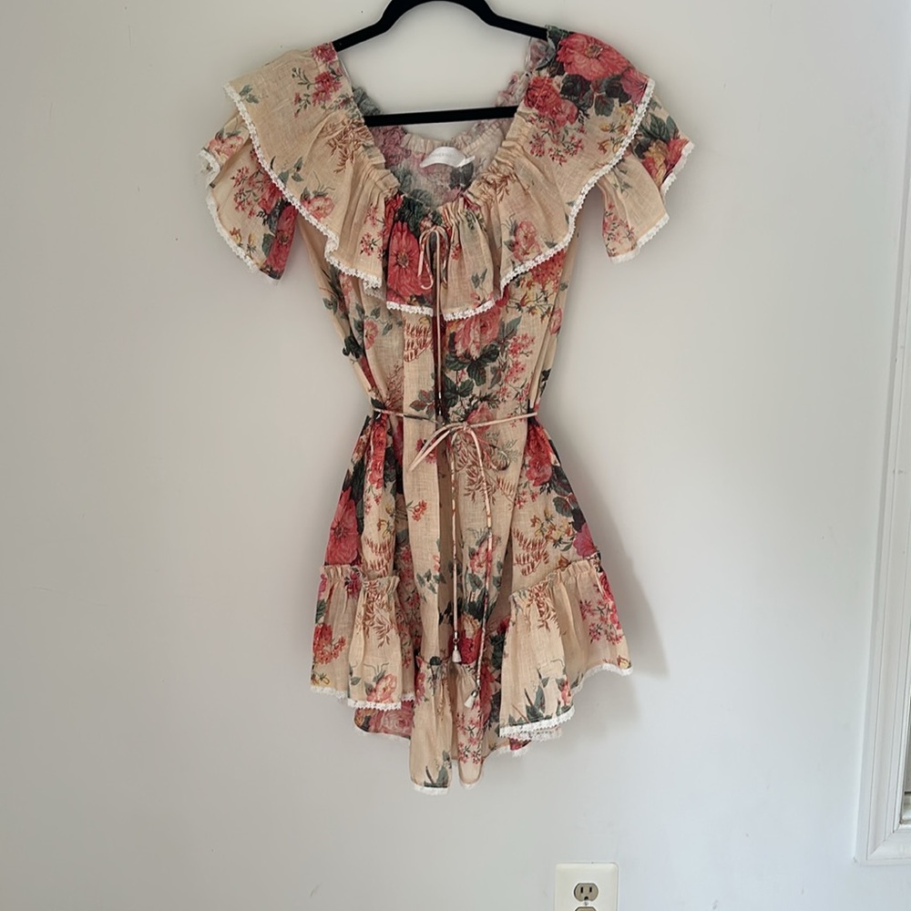Zimmermann short Floral Ruffle Dress size small (Zimmermann 2) - Picture 3 of 8